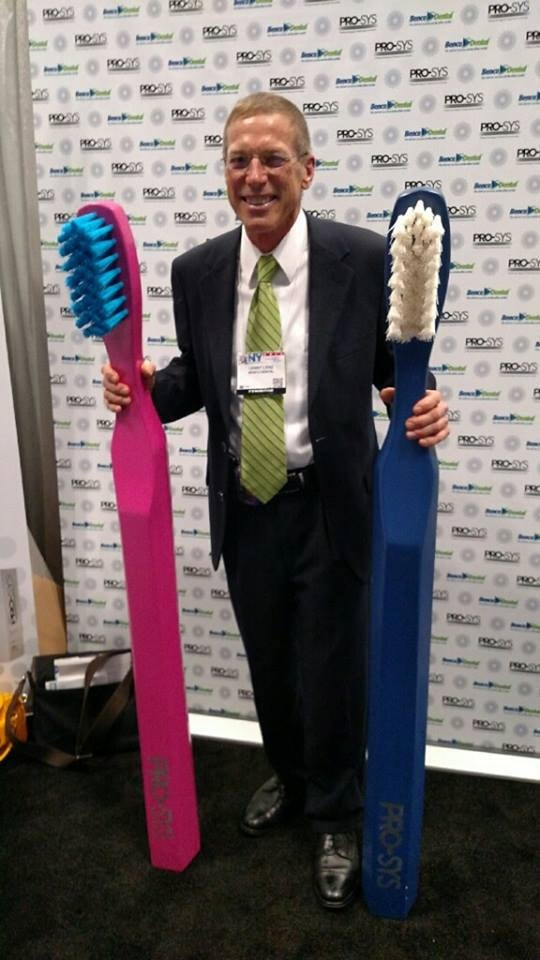 Benco Dental Territory Rep Lenny Lenz isn't only a talented salesman, he's also a gifted craftsman - of giant toothbrushes (shown)! 