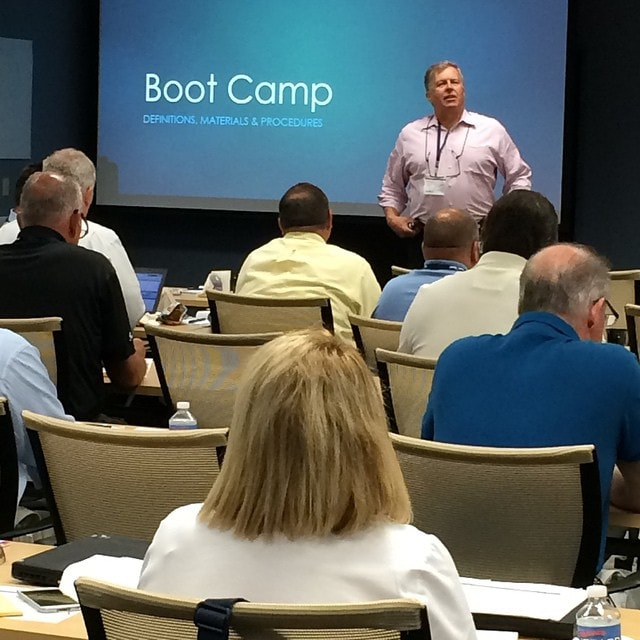 Benco Dental CAD/CAM Product Specialist Mark Nelson serves as a smiling drill instructor during Day 1 of the Northeast District Boot Camp in Pittston, Pa.  