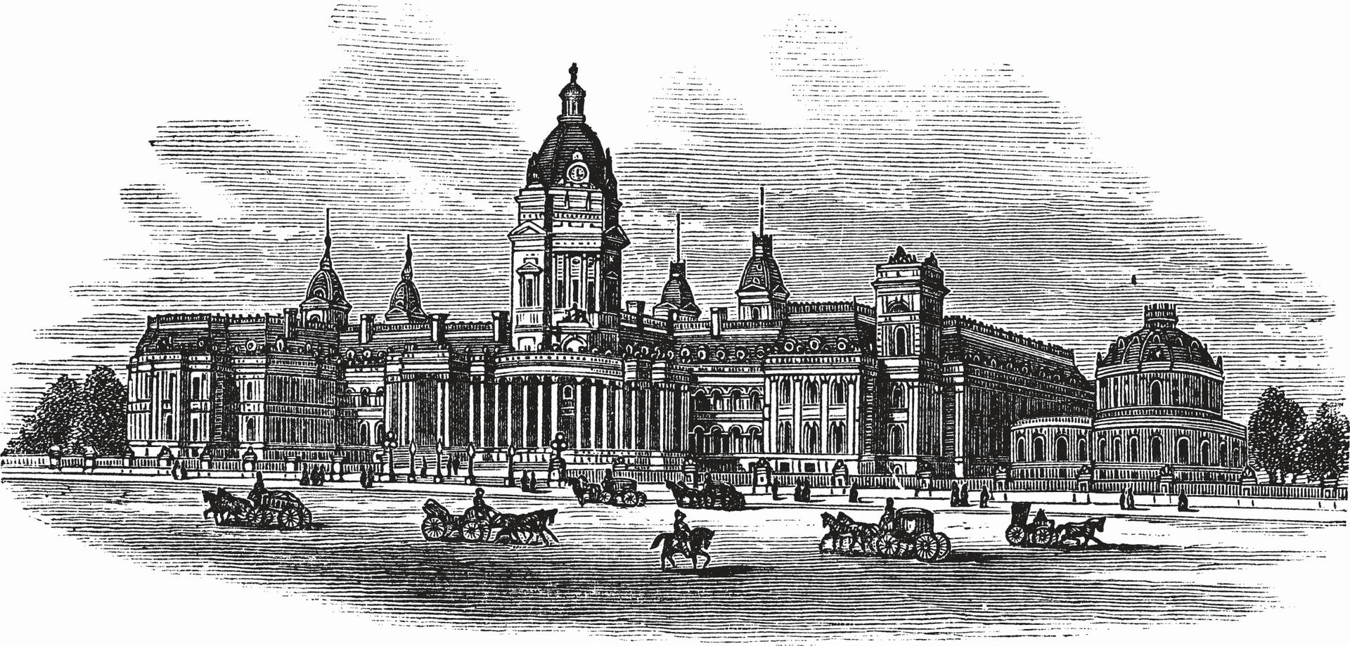 San Francisco City Hall in America vintage engraving
