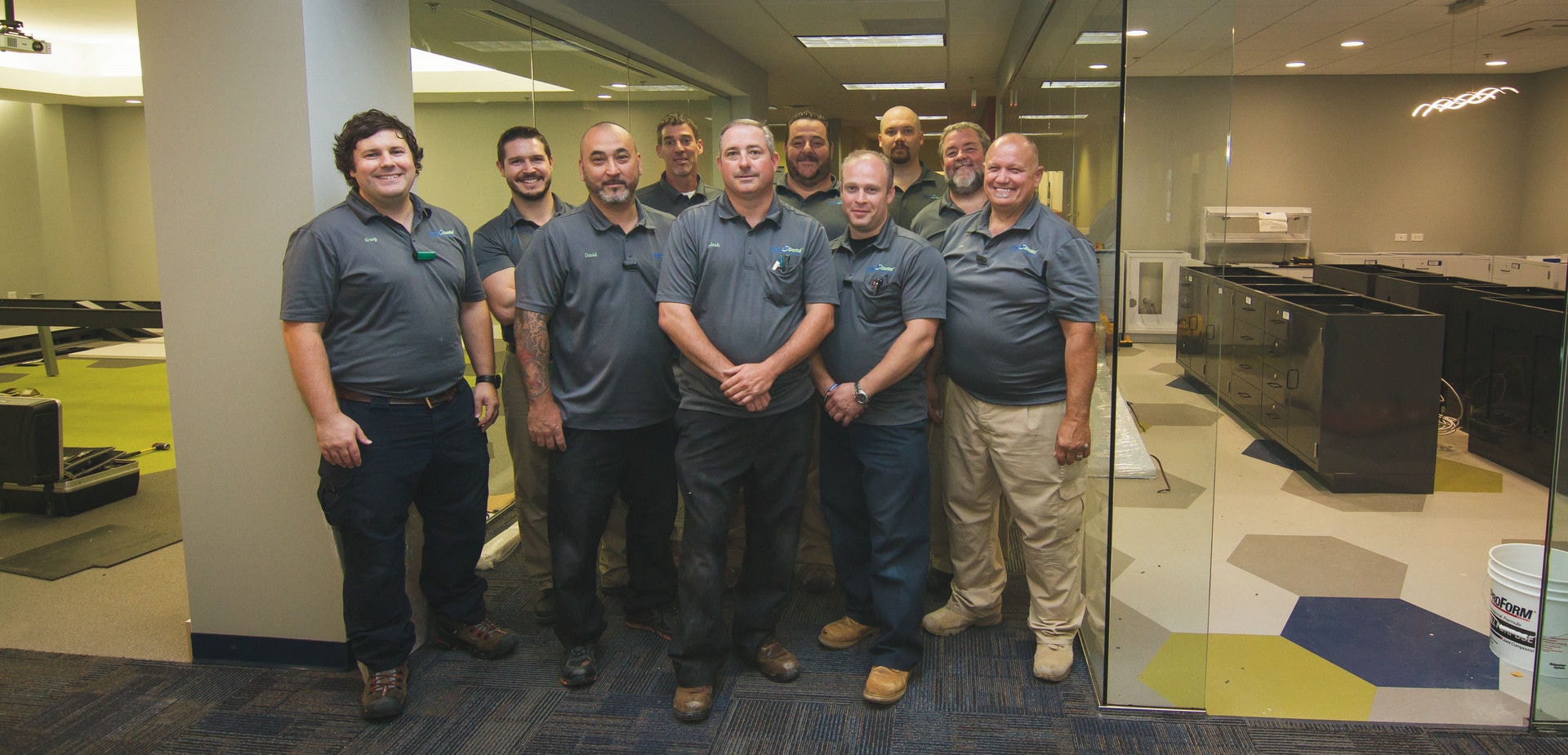 The crew of 17 Benco Dental Service Technicians who traveled in from seven of the companies regions of dental equipment service coverage.