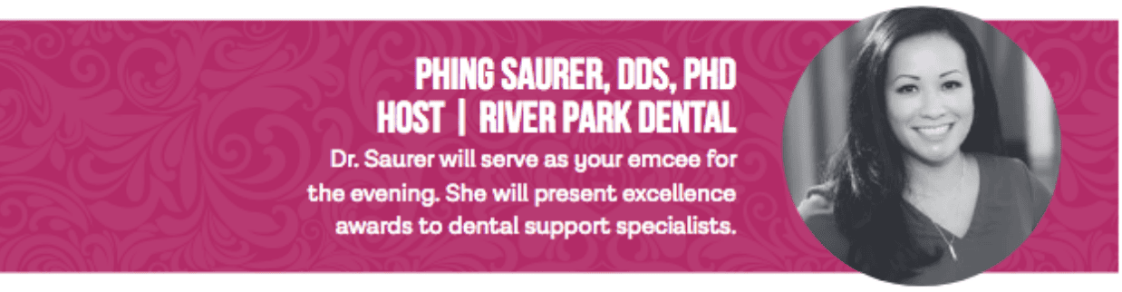 A banner featuring an image of Dr. Phing Saurer of River Park Dental.