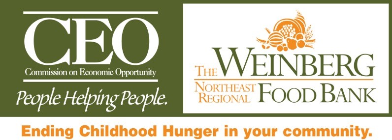 A Commission on Economic Opportunity banner featuring the slogans "People Helping People" and "Ending Childhood Hunger in your community."