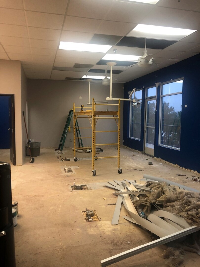 Pictures of construction of the new office.