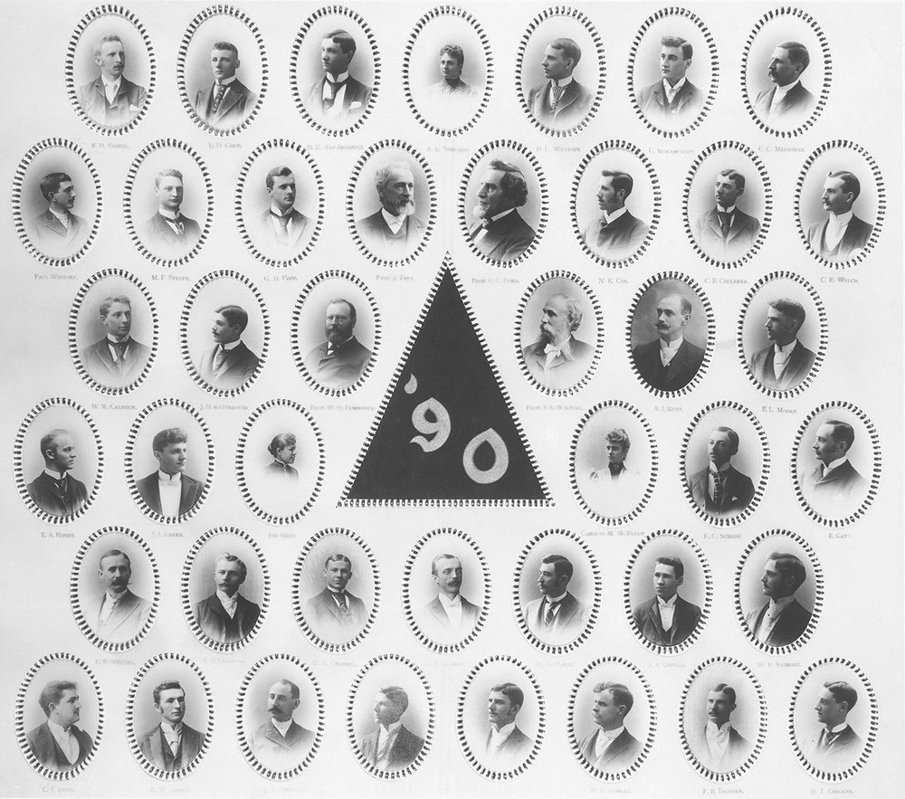 Three women were part of the University of Michigan College of Dentistry 1890 graduating class. In a photo composite, shown, Dr. Ida Gray is in the fourth row, third from the left.