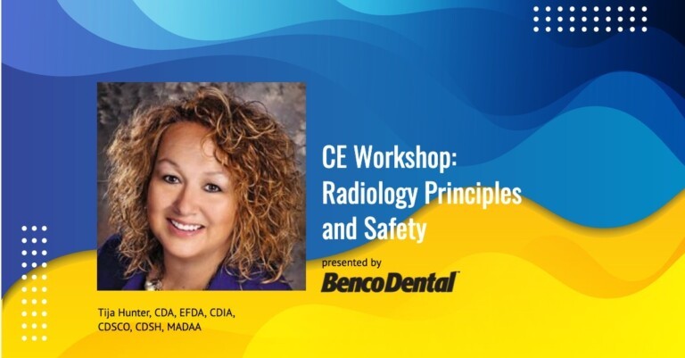A Radiology Principles and Safety workshop will be hosted by Benco Dental on July 16 for dental professionals. Featured speaker Tija Hunter, CDA, EFDA, CDIA, CDSCO, CDSH, MADAA, will discuss radiology imaging principles, its safety, and its use in today’s dentistry.