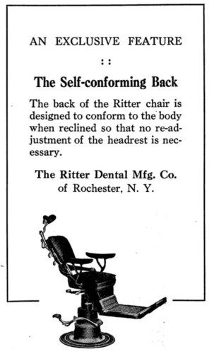 A vintage ad for a Ritter dental chair in The Dental Times.