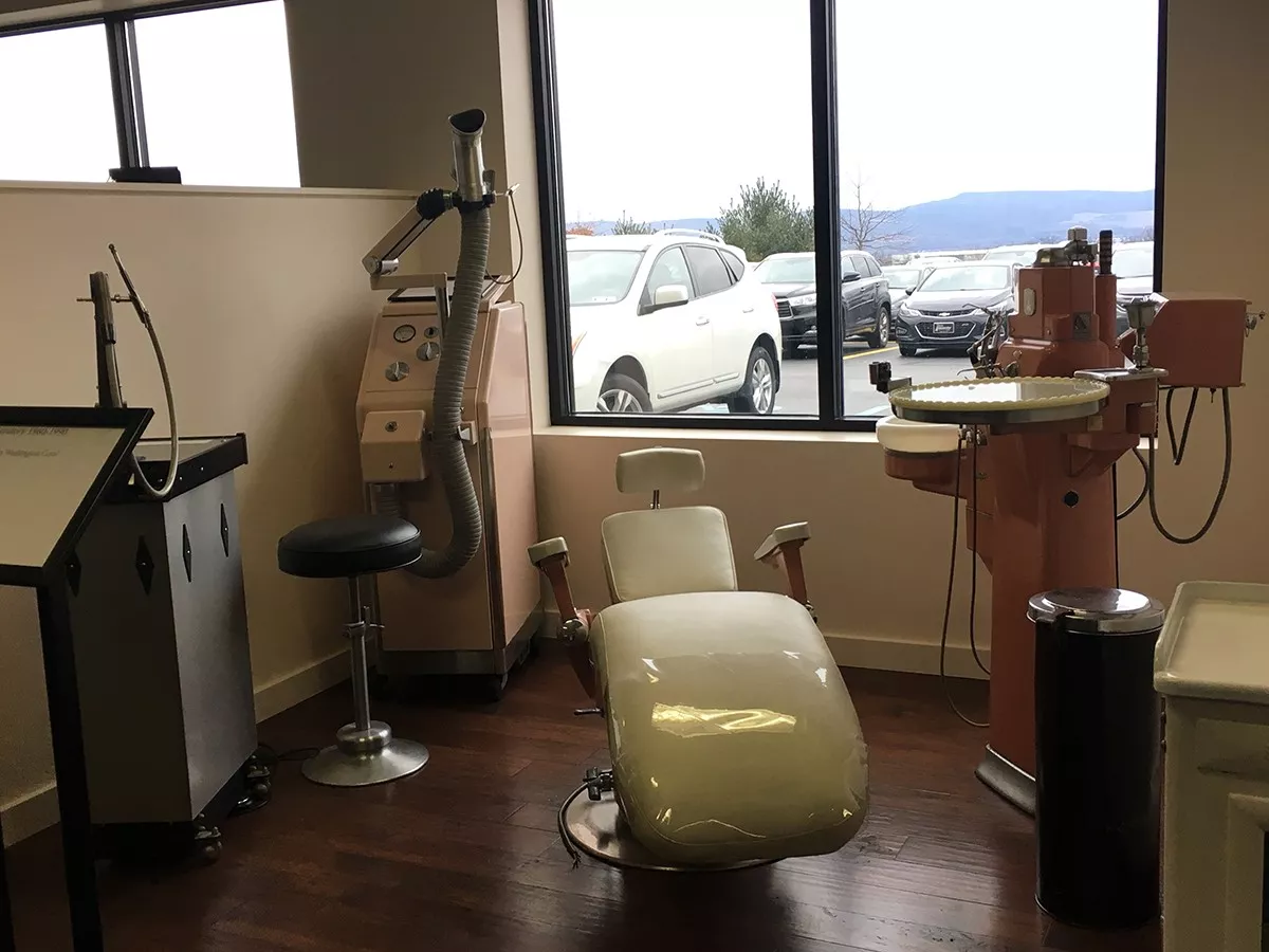 Weber dental chair unit, and SS White air abrasion unit in Washington Coral, courtesy of Benco Dental.