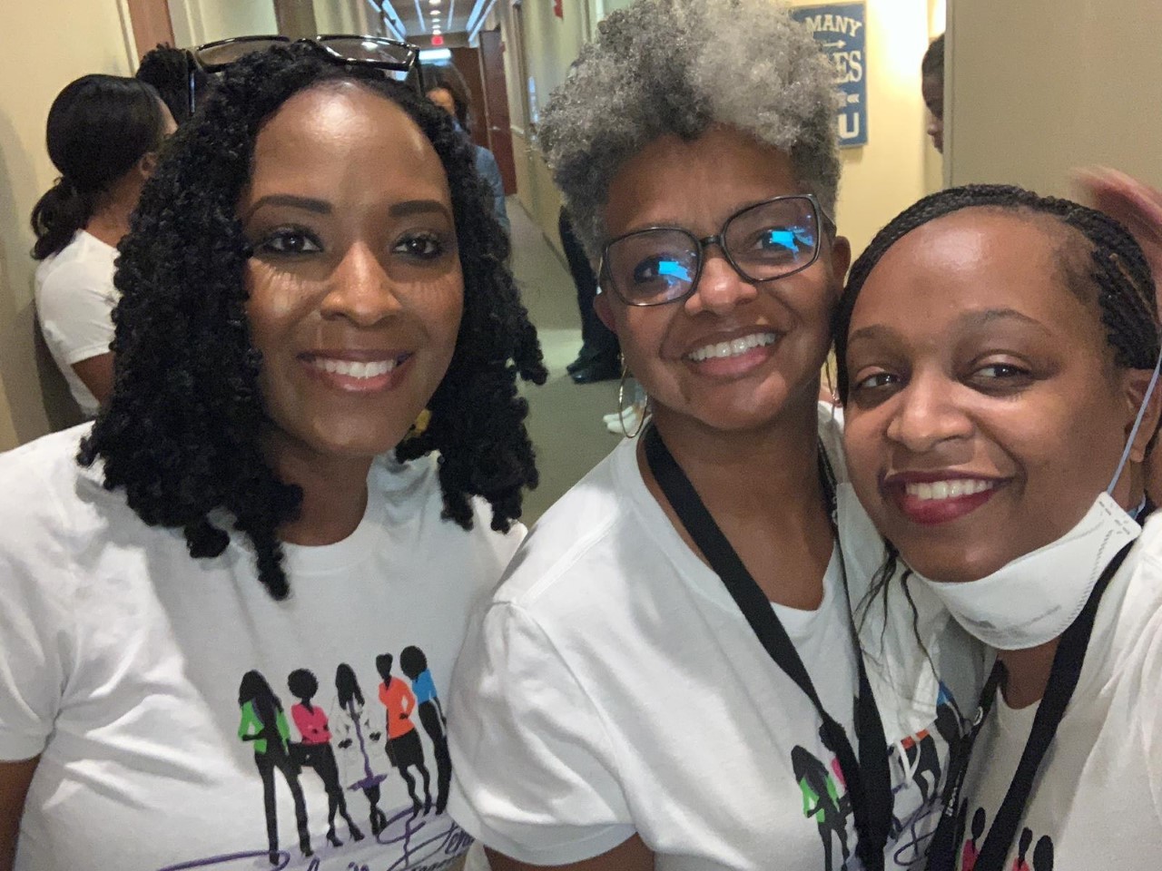 Dr. Karen Luckett, center, with Dr. Sharel Sly, left, and Dr. Misha Lockey at the Sistahs in Dentistry Does Nash at The Nash Institute, Huntersville, North Carolina, in August 2021.