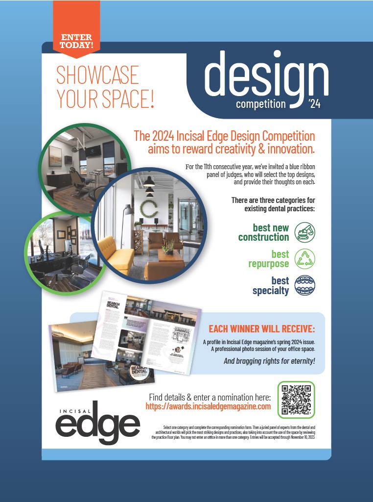 A flyer for the 2024 Incisal Edge Design Competition titled "Showcase Your Space!"