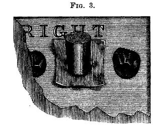 Illustration of a die plug from The Dental Cosmos.